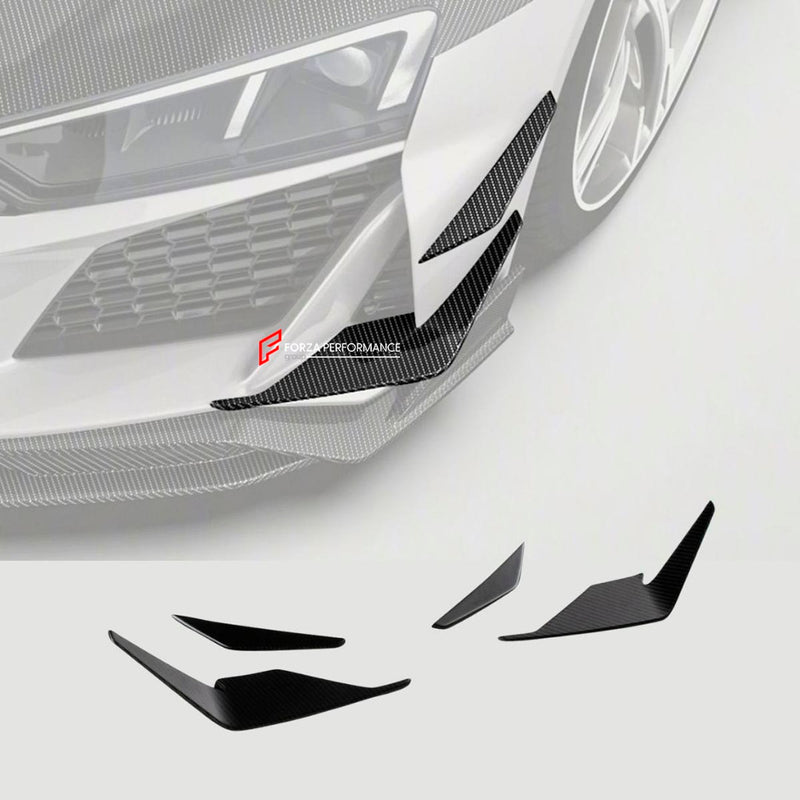 DRY CARBON FIBER FRONT CANARDS for AUDI R8 4S FACELIFT 2019 - 2023