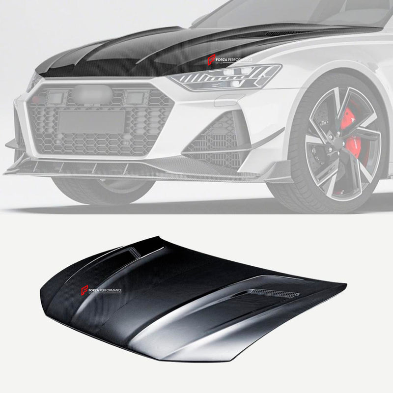DRY CARBON FIBER HOOD BONNET for AUDI RS6 C8 2019 - 2023