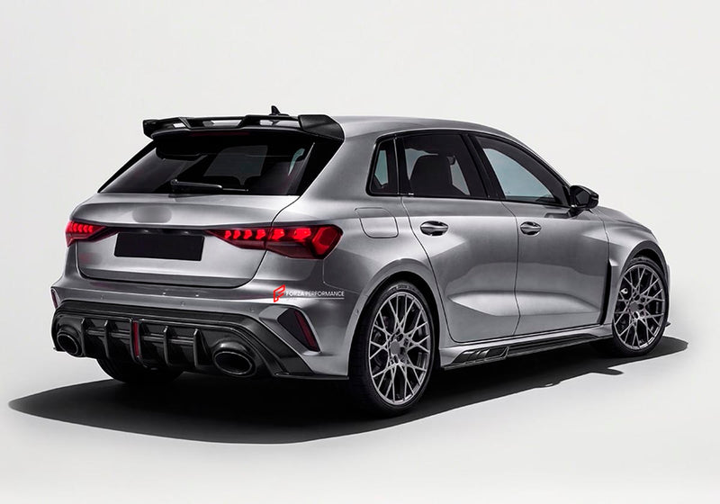 DRY CARBON FIBER REAR DIFFUSER for AUDI RS3 8Y FACELIFT 2025+