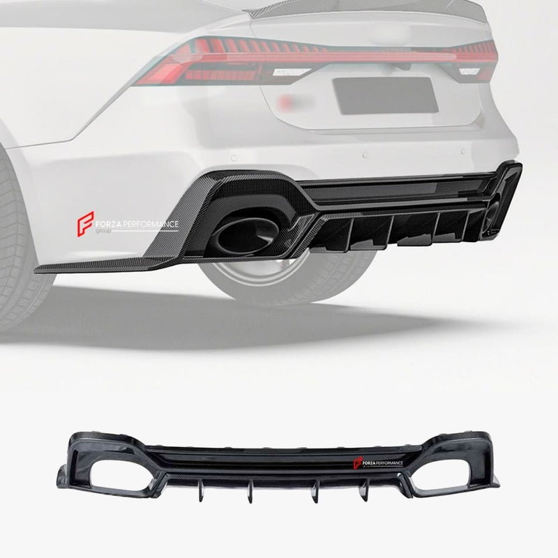 DRY CARBON FIBER REAR DIFFUSER for AUDI RS7 C8 2020 - 2023