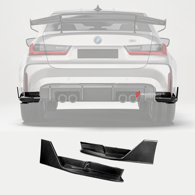 DRY CARBON FIBER REAR SIDE SPLITTERS for BMW M3 G80 2021+