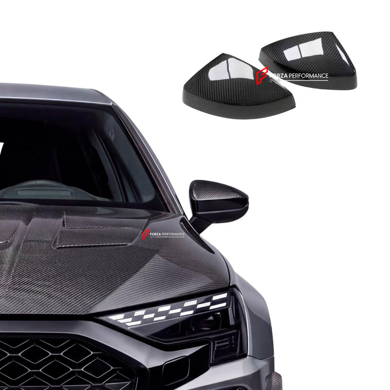 DRY CARBON FIBER SIDE MIRROR COVERS for AUDI RS3 8Y FACELIFT 2025+