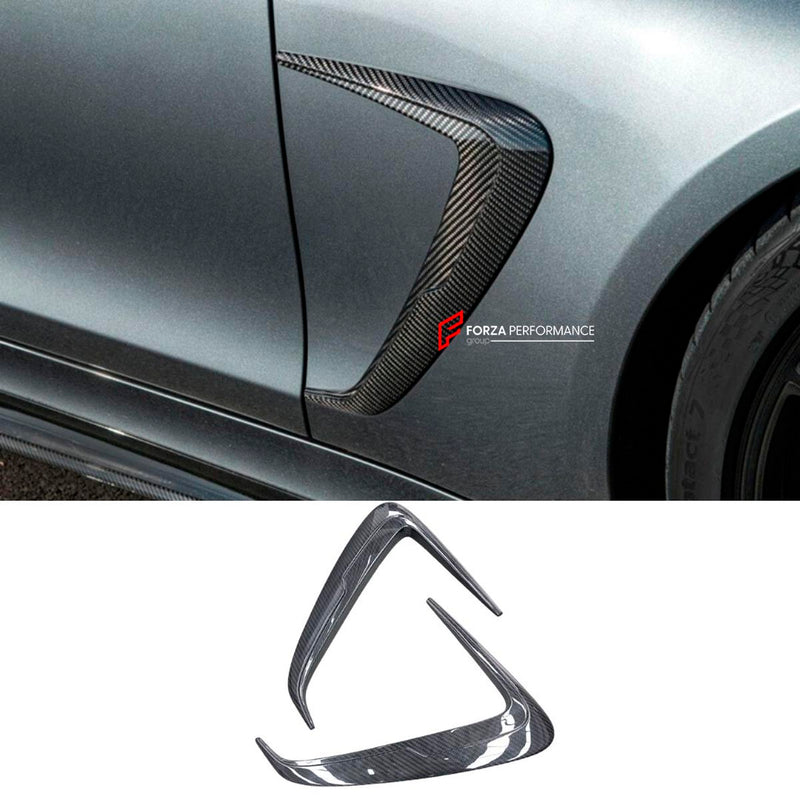 DRY CARBON FRONT FENDER SIDE AIR INTAKE TRIMS for MERCEDES BENZ AMG GT63S GT50 C192 2024+