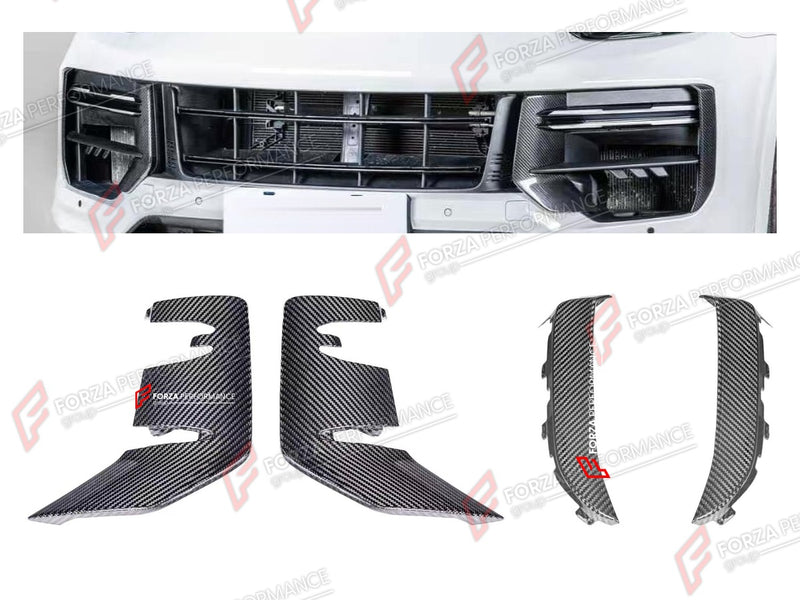 DRY CARBON GRILLE FRAME WITH GRILLE TRIMS for PORSCHE CAYENNE 9Y0.2 TURBO GT 2024+