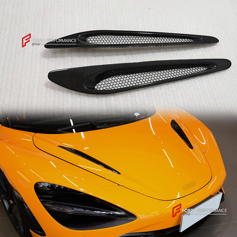 DRY CARBON HOOD BONNET AIR VENTS for MCLAREN 720S 2017 - 2023