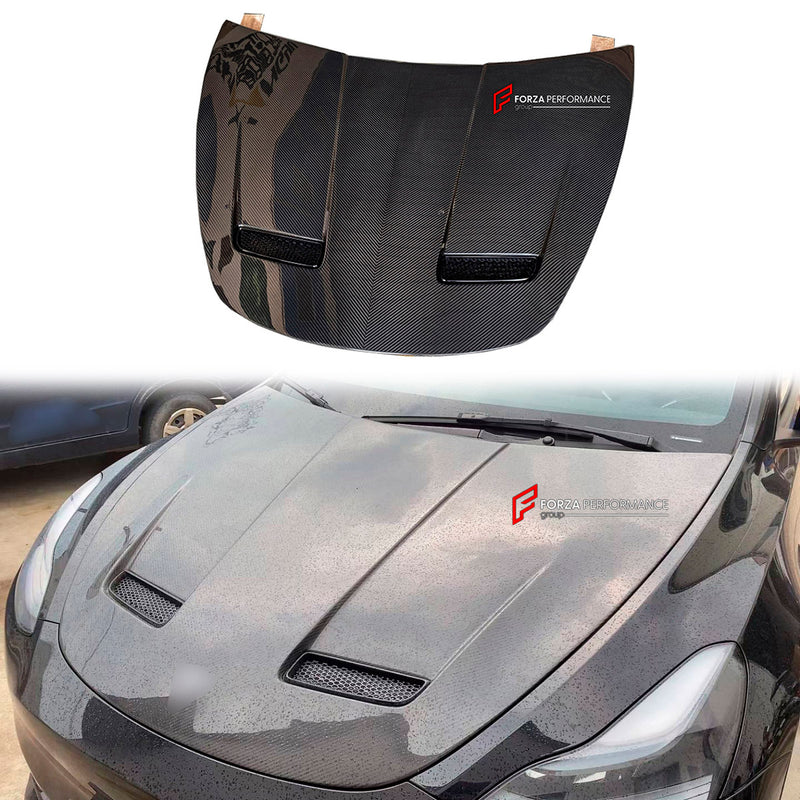 DRY CARBON HOOD BONNET for TESLA MODEL Y 2020 - 2025