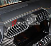 DRY CARBON INTERIOR TRIM KIT COVERS for LAMBORGHINI URUS 2018+  Set includes:  Dashboard Trim Cover Center Console Trim Cover 2x Front Door Trim Covers 2x Rear Door Trim Covers