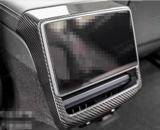 DRY CARBON REAR SCREEN FRAME COVER for TESLA MODEL Y JUNIPER 2025+