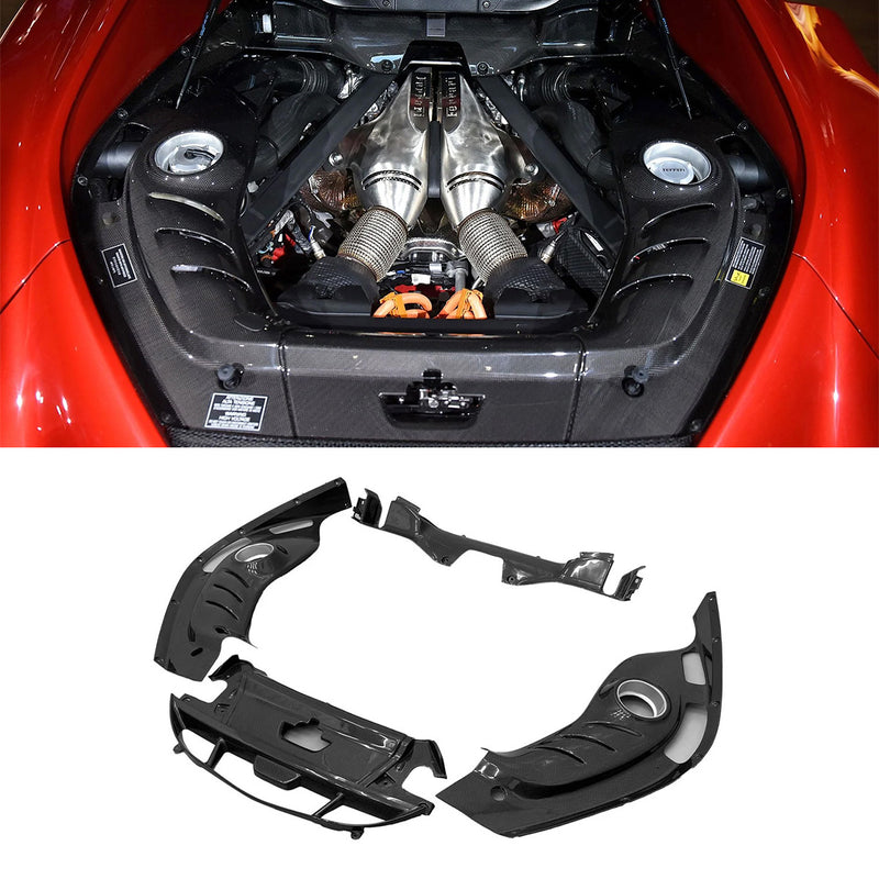 DRY CARBON ENGINE COVER for FERRARI 296 GTS GTB