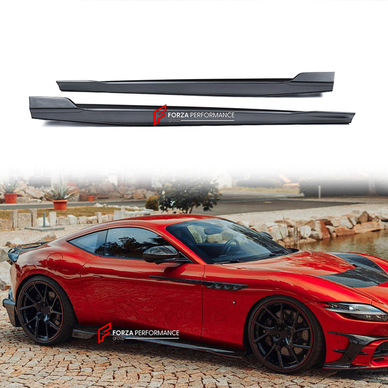 DRY CARBON SIDE SKIRTS for FERRARI ROMA 2020+