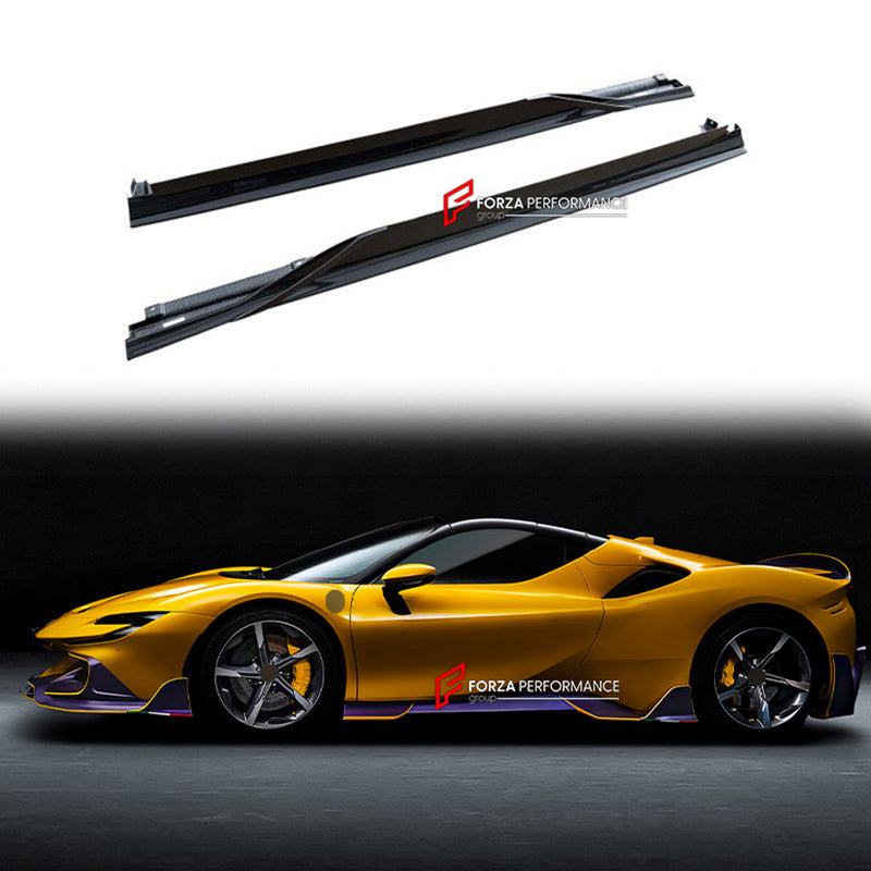 DRY CARBON SIDE SKIRTS for FERRARI SF90 STRADALE SPIDER 2019+