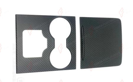 DRY CARBON STORAGE AND CUPHOLDER COVERS 2 PCS for TESLA MODEL 3 MODEL Y 2021 - 2025