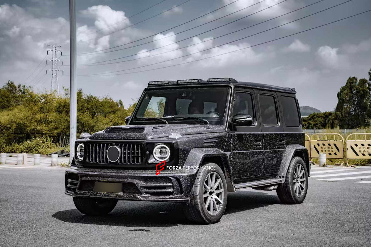 WIDE BODY KIT for MERCEDES-BENZ G-CLASS W463A W464 G63 2018+
Set includes:
Hood/Bonnet
Front Bumper
Front LED DRL Lights
Front Canards
Front Roof LED Bar
Fender Flares
Side Fenders
Side Air Vents
Door Covers
Side Trims
Side Skirts
Rear Bumper
Material: Plastic + Dry Carbon
NOTE: Professional installation is required
Payment ►
Visa
Mastercard
PayPal with a credit card (add 4.4% at checkout)
Payoneer
Cryptocurrency
Shipment ►
By express DHL/UPS/TNT/FedEx
To the local international airport
Special li