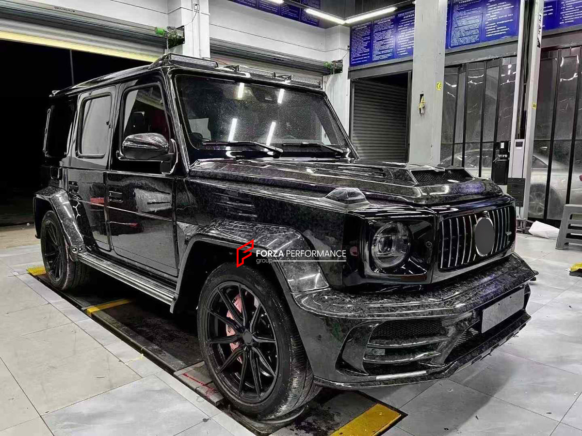 WIDE BODY KIT for MERCEDES-BENZ G-CLASS W463A W464 G63 2018+
Set includes:
Hood/Bonnet
Front Bumper
Front LED DRL Lights
Front Canards
Front Roof LED Bar
Fender Flares
Side Fenders
Side Air Vents
Door Covers
Side Trims
Side Skirts
Rear Bumper
Material: Plastic + Dry Carbon
NOTE: Professional installation is required
Payment ►
Visa
Mastercard
PayPal with a credit card (add 4.4% at checkout)
Payoneer
Cryptocurrency
Shipment ►
By express DHL/UPS/TNT/FedEx
To the local international airport
Special li
