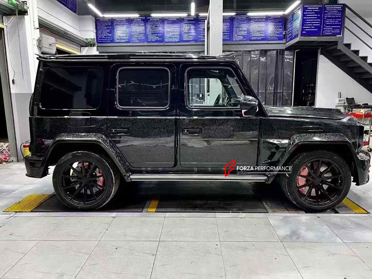 WIDE BODY KIT for MERCEDES-BENZ G-CLASS W463A W464 G63 2018+
Set includes:
Hood/Bonnet
Front Bumper
Front LED DRL Lights
Front Canards
Front Roof LED Bar
Fender Flares
Side Fenders
Side Air Vents
Door Covers
Side Trims
Side Skirts
Rear Bumper
Material: Plastic + Dry Carbon
NOTE: Professional installation is required
Payment ►
Visa
Mastercard
PayPal with a credit card (add 4.4% at checkout)
Payoneer
Cryptocurrency
Shipment ►
By express DHL/UPS/TNT/FedEx
To the local international airport
Special li