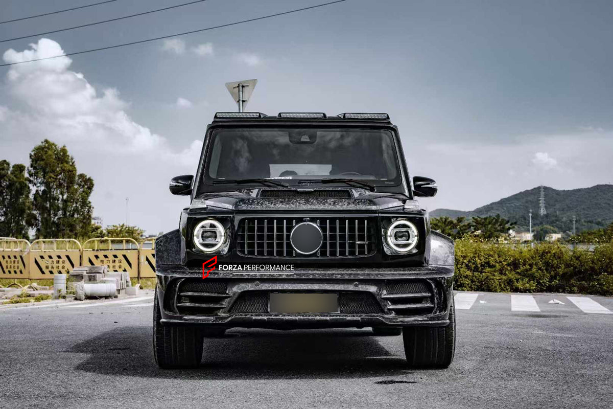 WIDE BODY KIT for MERCEDES-BENZ G-CLASS W463A W464 G63 2018+
Set includes:
Hood/Bonnet
Front Bumper
Front LED DRL Lights
Front Canards
Front Roof LED Bar
Fender Flares
Side Fenders
Side Air Vents
Door Covers
Side Trims
Side Skirts
Rear Bumper
Material: Plastic + Dry Carbon
NOTE: Professional installation is required
Payment ►
Visa
Mastercard
PayPal with a credit card (add 4.4% at checkout)
Payoneer
Cryptocurrency
Shipment ►
By express DHL/UPS/TNT/FedEx
To the local international airport
Special li
