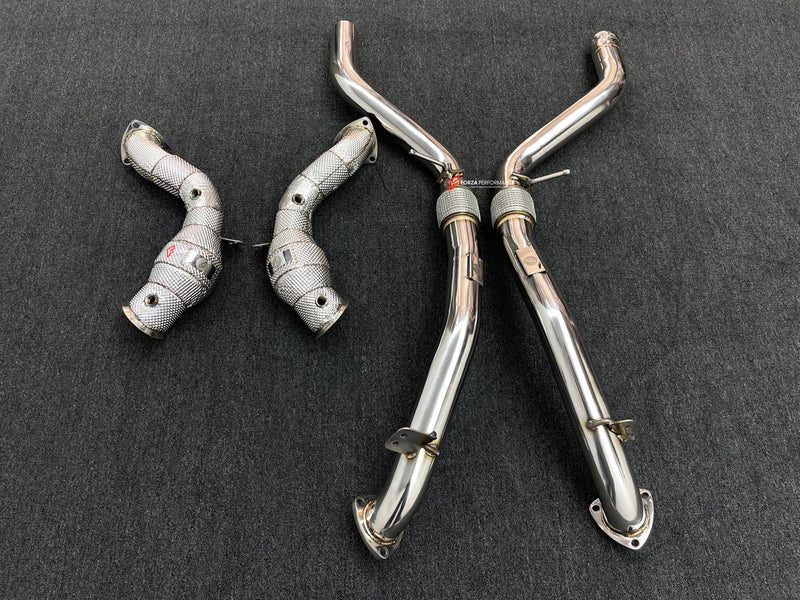 EXHAUST 200 CELL DOWNPIPES WITH OPF DELETE PIPES for ASTON MARTIN DBX 707 4.0T V8 2023+