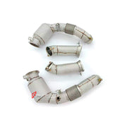 Exhaust downpipe For BMW M5
Material: Stainless steel
Optionally :
for extra cost add heat shield protection
200 cell catalytic converter
Production time: 10 working days
NOTE: Professional installation is required
