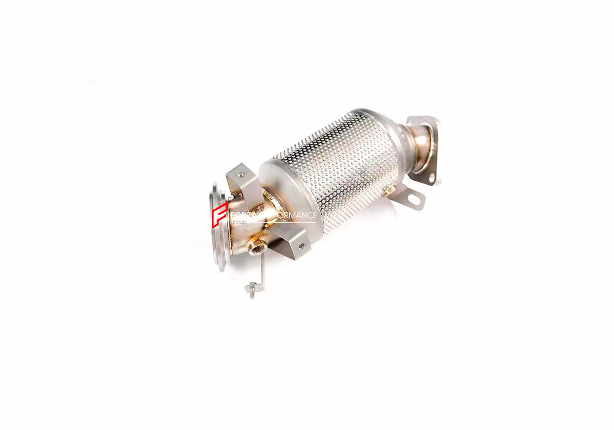 EXHAUST DOWNPIPE for CADILLAC CT5 2.0T 2019 - 2024
Material: Stainless steel
Optionally for an extra cost:
Heat shield protection
200 cell catalytic converter
Production time: 15 working days
NOTE: Professional installation is required.
FEATURES:
Engineered Digital prototyping using 3D CAD design software, each car model chassis has been 3D laser scanned in the factor
Factory run all test cars on Italian 1200HP Dyno machine, to make the best performance design of exhaust
CNC bending machine accuratel