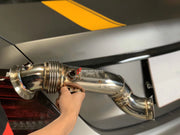 EXHAUST DOWNPIPE for MERCEDES BENZ C CLASS W205 C180 1.6T 2015+
Material: Stainless Steel (we can also make Titanium by request)
Optionally for an extra cost:
Heat shield protection
200 cell catalytic converter
Production time: 15 working days
NOTE: Professional installation is required.
FEATURES:
Engineered Digital prototyping using 3D CAD design software, each car model chassis has been 3D laser scanned in the factor
Factory run all test cars on Italian 1200HP Dyno machine, to make the best perform