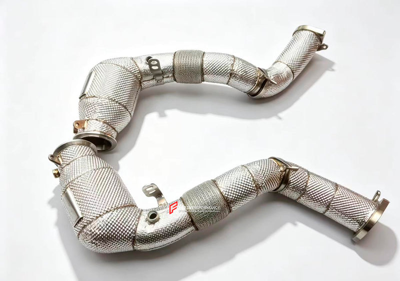 EXHAUST DOWNPIPES WITH HEAT SHIELDS for BMW M5 G90 S68 4.4T 2025 +