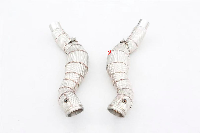 EXHAUST DOWNPIPES WITH HEAT SHIELDS for MASERATI GHIBLI S Q4 M157 3.0T 2013 - 2020