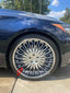 GENESIS G80 2018 Our wheels sizes: Front 21 x 9 ET 40 Rear 21 x 10 ET 45 Finishing: Brushed Clear Coating + Blue Inserts