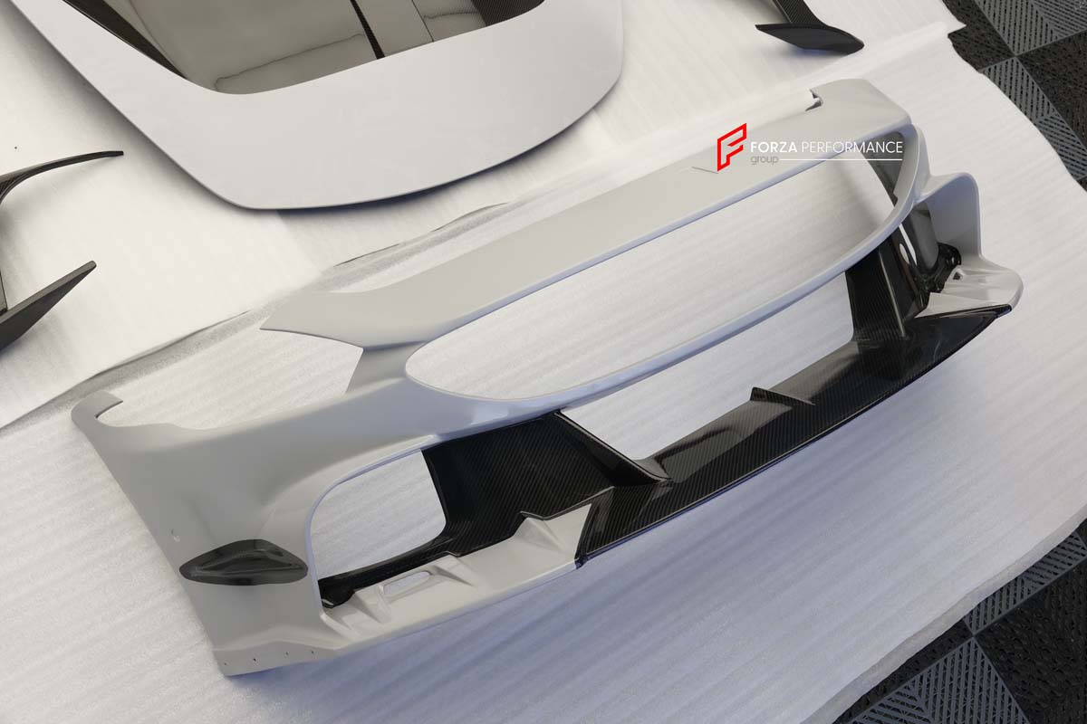 CARBON BODY KIT for FERRARI ROMA
Set includes:
Front Bumper
Front Grille
Hood / Bonnet
Side Mirror Covers
Side Trims
Side Skirts
Trunk Panel
Rear Spoiler
Rear Diffuser
Material: Carbon Fiber