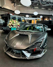 FORGED CARBON BODY KIT for LAMBORGHINI REVUELTO 2023+
Set includes:
Front Lip
Middle Air Splitter for Front Bumper
Air Splitter for Front Bumper
Front Radar Cover
Headlight Covers
Hood / Bonnet
Side Skirts
Rear Spoiler
Rear Diffuser
Material: Dry Carbon or Forged Carbon