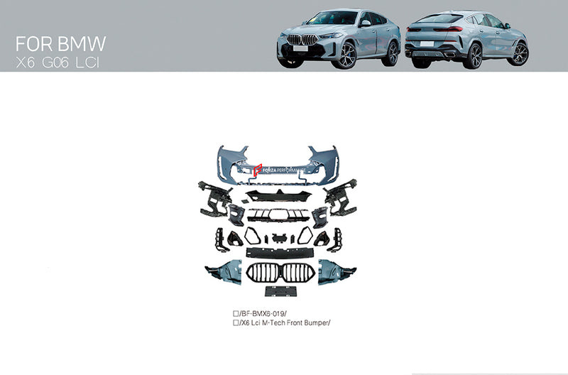 FRONT BUMPER and GRILLE for BMW X6 G06 LCI FACELIFT 2023+ M-TECH STYLE