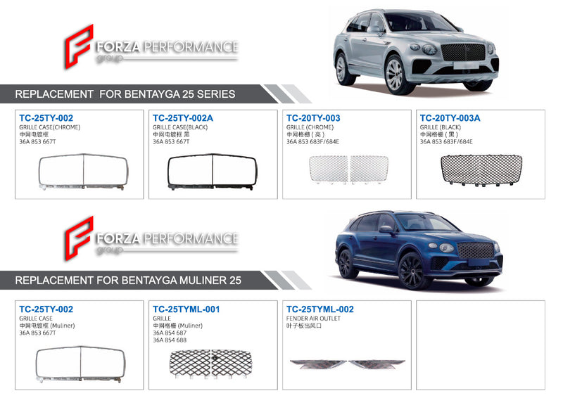 GRILLE for BENTLEY BENTAYGA 2025 BENTAYGA MULLINER 2025