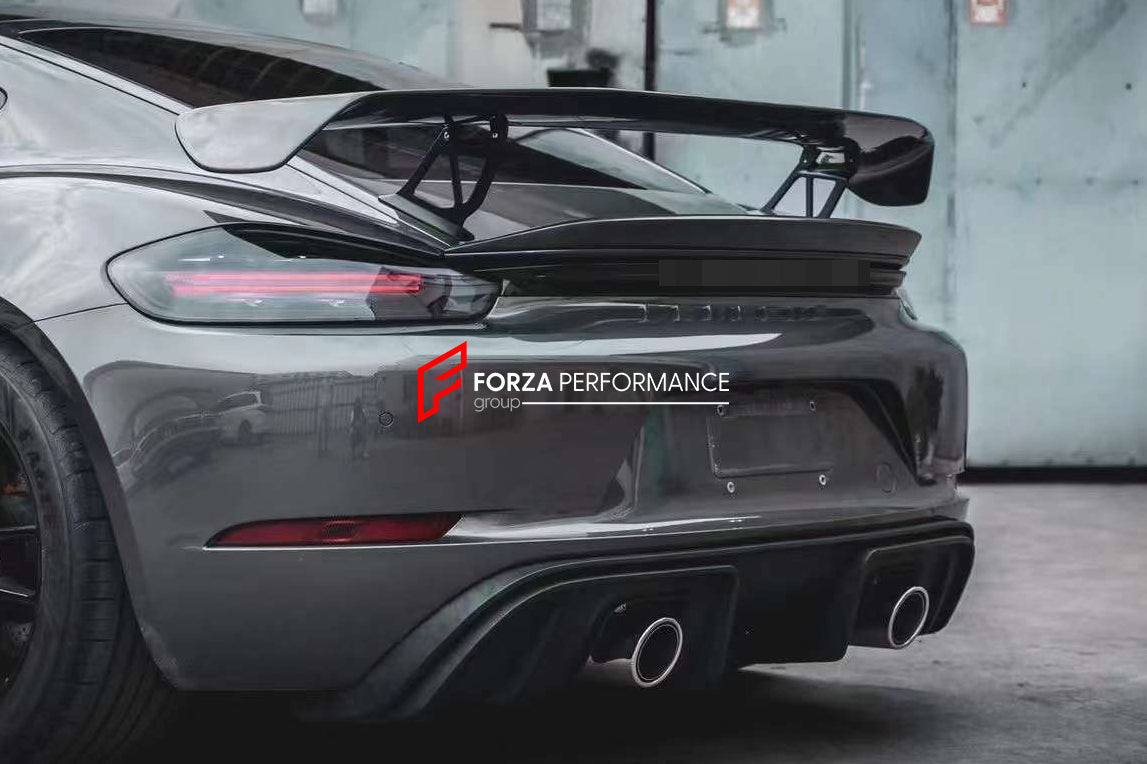 Conversion Body Kit for Porsche 718 981 Cayman & Boxster to GT4   Set includes:  Front bumper Front lip Front fenders Front vent covers Hood Rear bumper Rear fenders Rear diffuser  Spoiler  Exhaust system