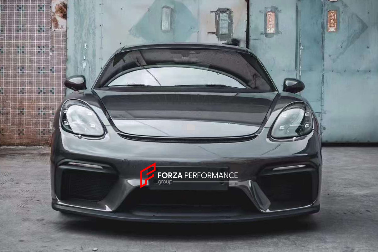 Conversion Body Kit for Porsche 718 981 Cayman & Boxster to GT4   Set includes:  Front bumper Front lip Front fenders Front vent covers Hood Rear bumper Rear fenders Rear diffuser  Spoiler  Exhaust system