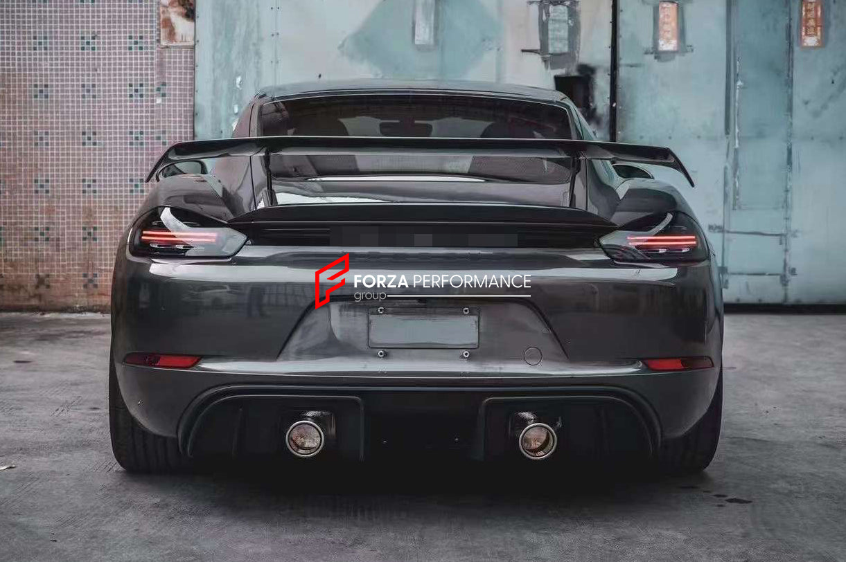 Conversion Body Kit for Porsche 718 981 Cayman & Boxster to GT4   Set includes:  Front bumper Front lip Front fenders Front vent covers Hood Rear bumper Rear fenders Rear diffuser  Spoiler  Exhaust system