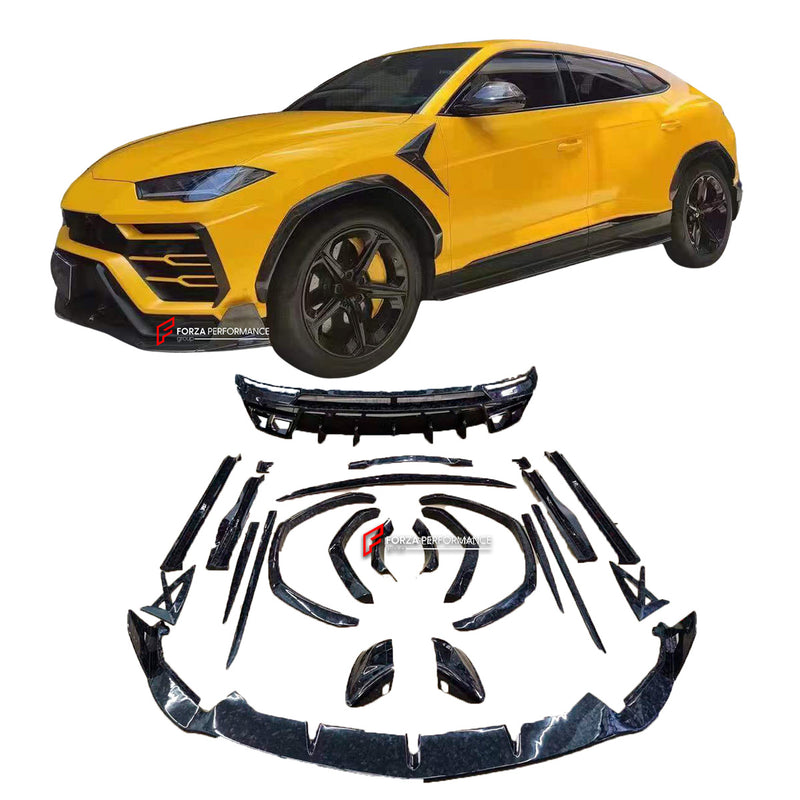 CARBON FIBER WIDE BODY KIT for LAMBORGHINI URUS SUV 2018 - 2022 FRONT LIP REAR DIFFUSER REAR SPOILER