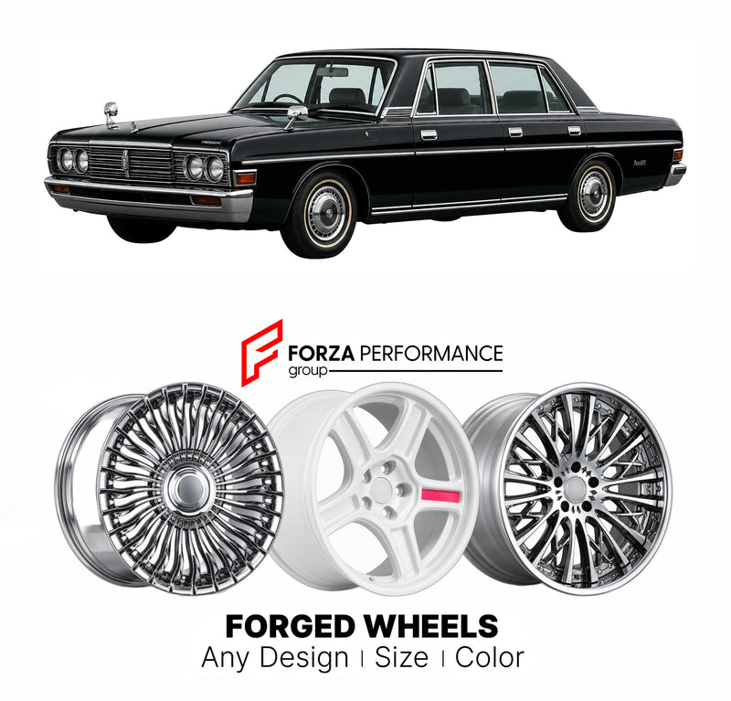 CUSTOM CLASSIC VINTAGE RESTOMOD RETRO OLD SCHOOL FORGED WHEELS RIMS for NISSAN PRESIDENT H250 1973 - 1990