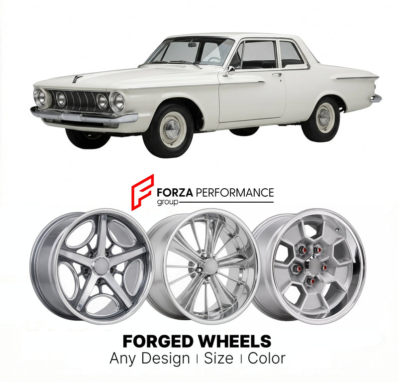 CUSTOM CLASSIC VINTAGE RESTOMOD RETRO OLD SCHOOL FORGED WHEELS RIMS for PLYMOUTH FURY 426 STREET WEDGE 1962 - 1964