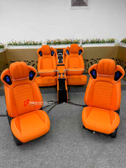 LUXURY INTERIOR PREMIUM CAR SEATS FOR MERCEDES BENZ G CLASS W464 W463A W463
Forza Performance ideal car seats - a new engineering product.
PERFECT COMFORT: On the back seats with smooth electric adjustment, you will always find a comfortable position for your back, pneumatic massage, ventilation and heating, original door panel control.
Functions: Ventilation, heating, massage, touch screen, zero gravity, folding tabel, refrigerator, adjustments, cup holders.
Instalation on the original car screw hole p