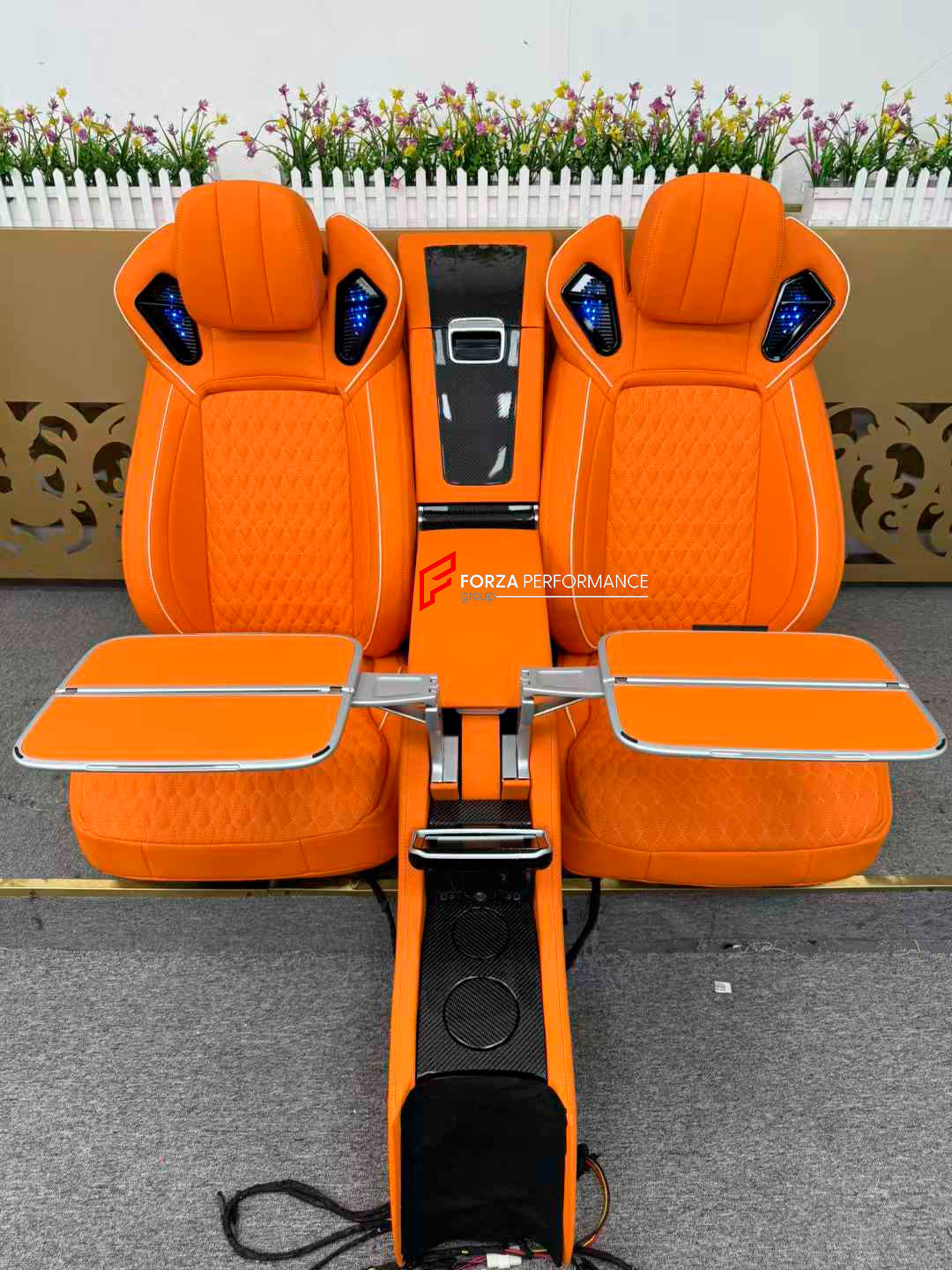 LUXURY INTERIOR PREMIUM CAR SEATS FOR MERCEDES BENZ G CLASS W464 W463A W463
Forza Performance ideal car seats - a new engineering product.
PERFECT COMFORT: On the back seats with smooth electric adjustment, you will always find a comfortable position for your back, pneumatic massage, ventilation and heating, original door panel control.
Functions: Ventilation, heating, massage, touch screen, zero gravity, folding tabel, refrigerator, adjustments, cup holders.
Instalation on the original car screw hole p