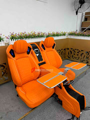 LUXURY INTERIOR PREMIUM CAR SEATS FOR MERCEDES BENZ G CLASS W464 W463A W463
Forza Performance ideal car seats - a new engineering product.
PERFECT COMFORT: On the back seats with smooth electric adjustment, you will always find a comfortable position for your back, pneumatic massage, ventilation and heating, original door panel control.
Functions: Ventilation, heating, massage, touch screen, zero gravity, folding tabel, refrigerator, adjustments, cup holders.
Instalation on the original car screw hole p