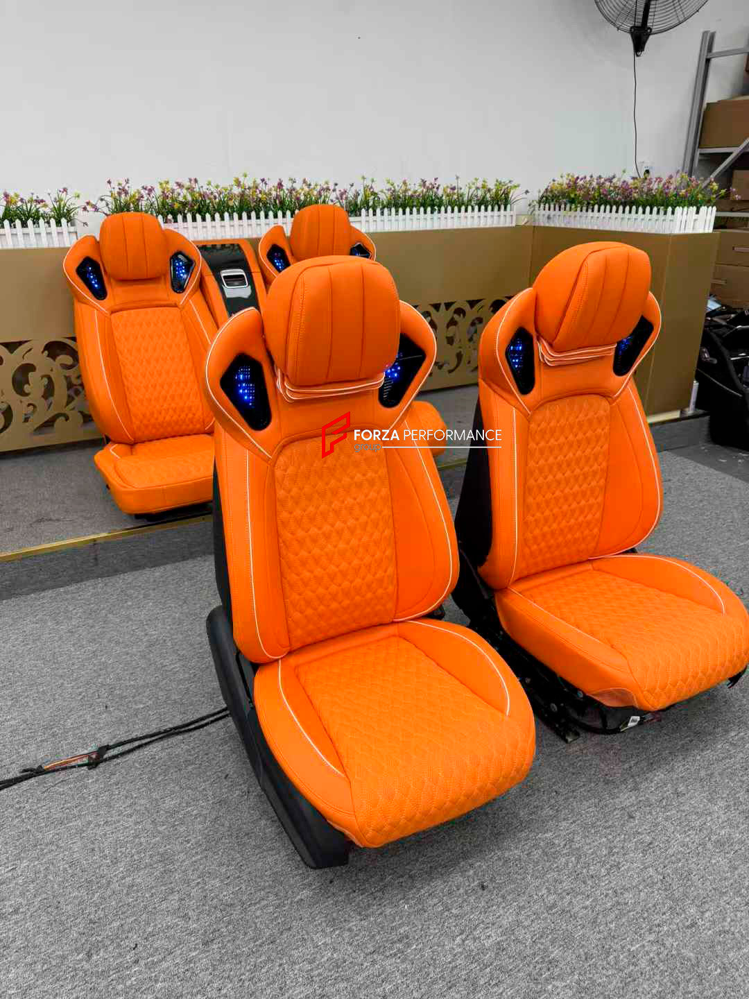 LUXURY INTERIOR PREMIUM CAR SEATS FOR MERCEDES BENZ G CLASS W464 W463A W463
Forza Performance ideal car seats - a new engineering product.
PERFECT COMFORT: On the back seats with smooth electric adjustment, you will always find a comfortable position for your back, pneumatic massage, ventilation and heating, original door panel control.
Functions: Ventilation, heating, massage, touch screen, zero gravity, folding tabel, refrigerator, adjustments, cup holders.
Instalation on the original car screw hole p