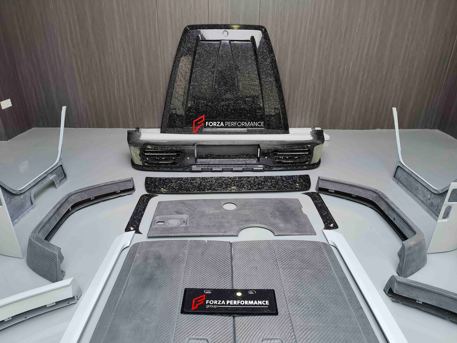 Dry Carbon Fiber Wide Body Kit for Mercedes-Benz G-Class W463A W464 2018+
Set includes:
Front Bumper
LED DRL
Hood | Bonnet
Front Fender Flares
Front Door Panels
Rear Fender Flares
Rear Door Panels
Rear Bumper
Roof Light bar with LED DRL
Roof Spoiler
Material: Dry Carbon Fiber
NOTE: Professional installation is required
Payment ►
Visa
Mastercard
PayPal with a credit card (add 4.4% at checkout)
Payoneer
Cryptocurrency
Shipment ►
By express DHL/UPS/TNT/FedEx
To the local international airport
Special line