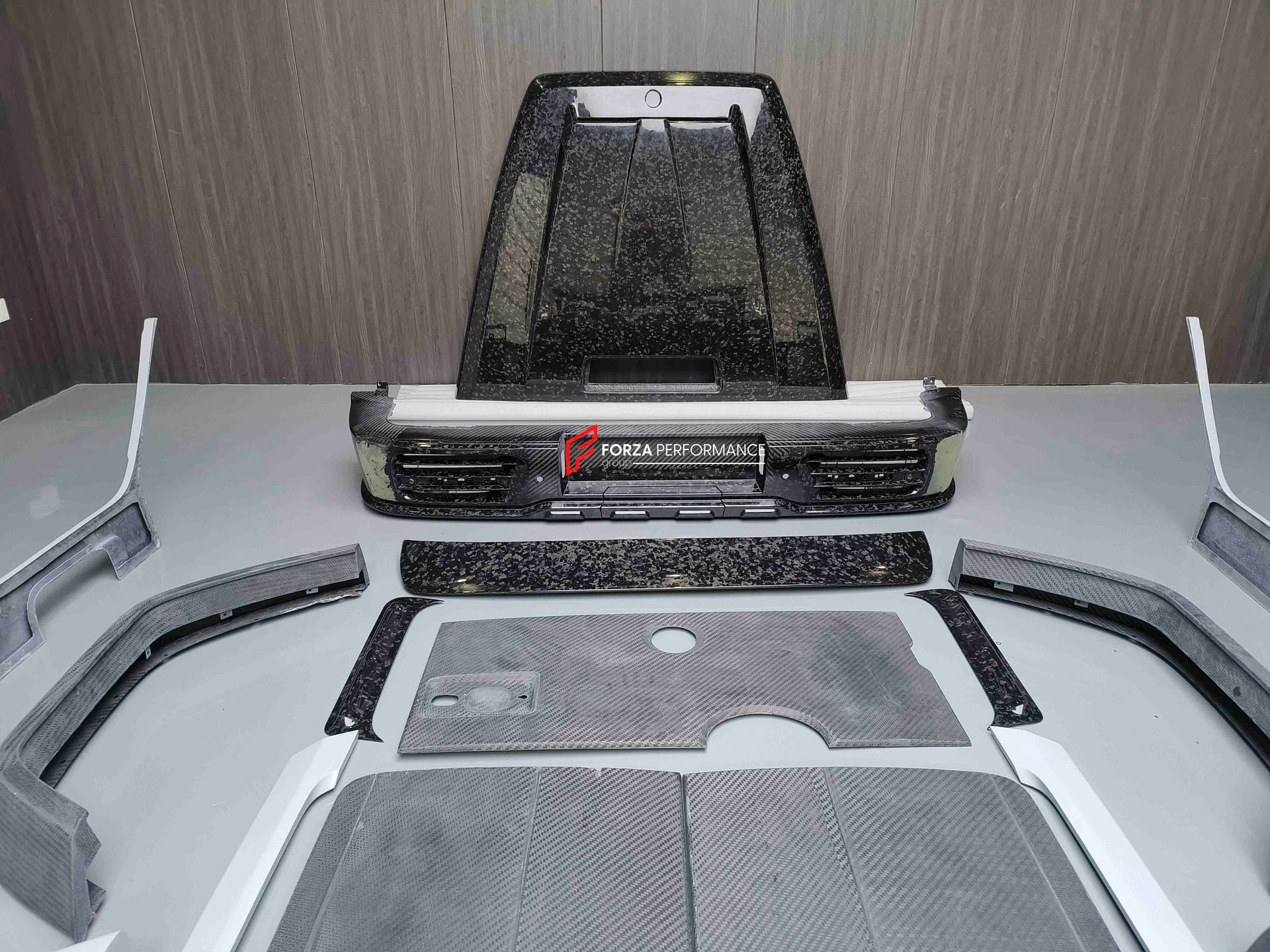 Dry Carbon Fiber Wide Body Kit for Mercedes-Benz G-Class W463A W464 2018+
Set includes:
Front Bumper
LED DRL
Hood | Bonnet
Front Fender Flares
Front Door Panels
Rear Fender Flares
Rear Door Panels
Rear Bumper
Roof Light bar with LED DRL
Roof Spoiler
Material: Dry Carbon Fiber
NOTE: Professional installation is required
Payment ►
Visa
Mastercard
PayPal with a credit card (add 4.4% at checkout)
Payoneer
Cryptocurrency
Shipment ►
By express DHL/UPS/TNT/FedEx
To the local international airport
Special line
