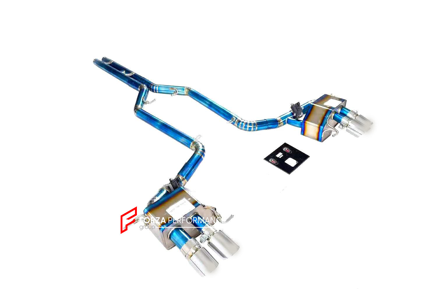 TITANIUM VALVED EXHAUST CATBACK MUFFLER for MASERATI GRANTURISMO 4.2T GT 4.2 SS304 GT 4.7 SS304 4.7 TITAN
Valved exhaust, meaning that has remote, controlled valves - allowing a switch between an aggressive loud sports sound and a sound that is closer to the OEM sound
Set includes:
Center Pipes
Mufflers with valves
Exhaust tips
Valve control box with remote control (you may also reuse your factory exhaust valve motors
Factory exhaust tips must be reused
Material: Stainless steel ( for an extra cost we