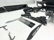 OEM STYLE DRY CARBON BODY KIT for MASERATI MC20 2020+  Set includes: Front Lip Side Skirts Rear Diffuser Rear Vent Trims Side Mirror Covers Shift Paddles Center Dashboard Cover Door Sills Engine Cover