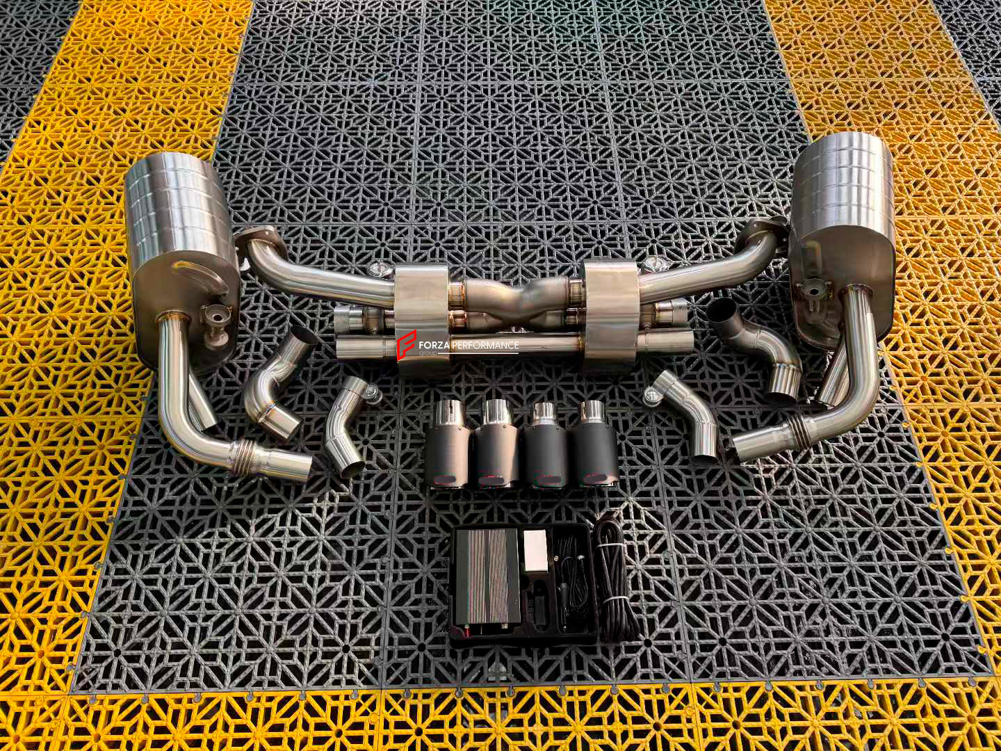 VALVED EXHAUST CATBACK MUFFLER for PORSCHE 911 991.1 CARRERA S 3.4T 3.8T 2011 - 2015
Set includes:
Pair of mufflers with valves
Exhaust tips
Valve control box with remote control (you may also reuse your factory exhaust valve motors)
Factory exhaust tips must be reused
Material: Stainless steel (for an extra cost we can make titanium)
Optional: We can offer downpipe and catless downpipe
Production time: 10 days
FEATURES:
Engineered Digital prototyping using 3D CAD design software, each car model ch
