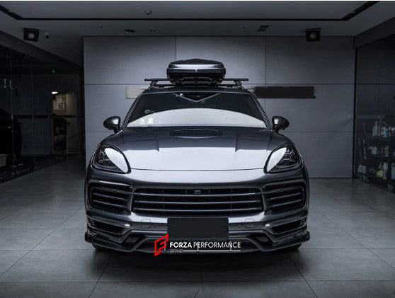 CARBON BODY KIT for PORSCHE CAYENNE 9Y 2019 - 2023  Set includes:  Front Lip Front Vent Covers Rear Diffuser Rear Spoiler Side Skirts Side Fenders