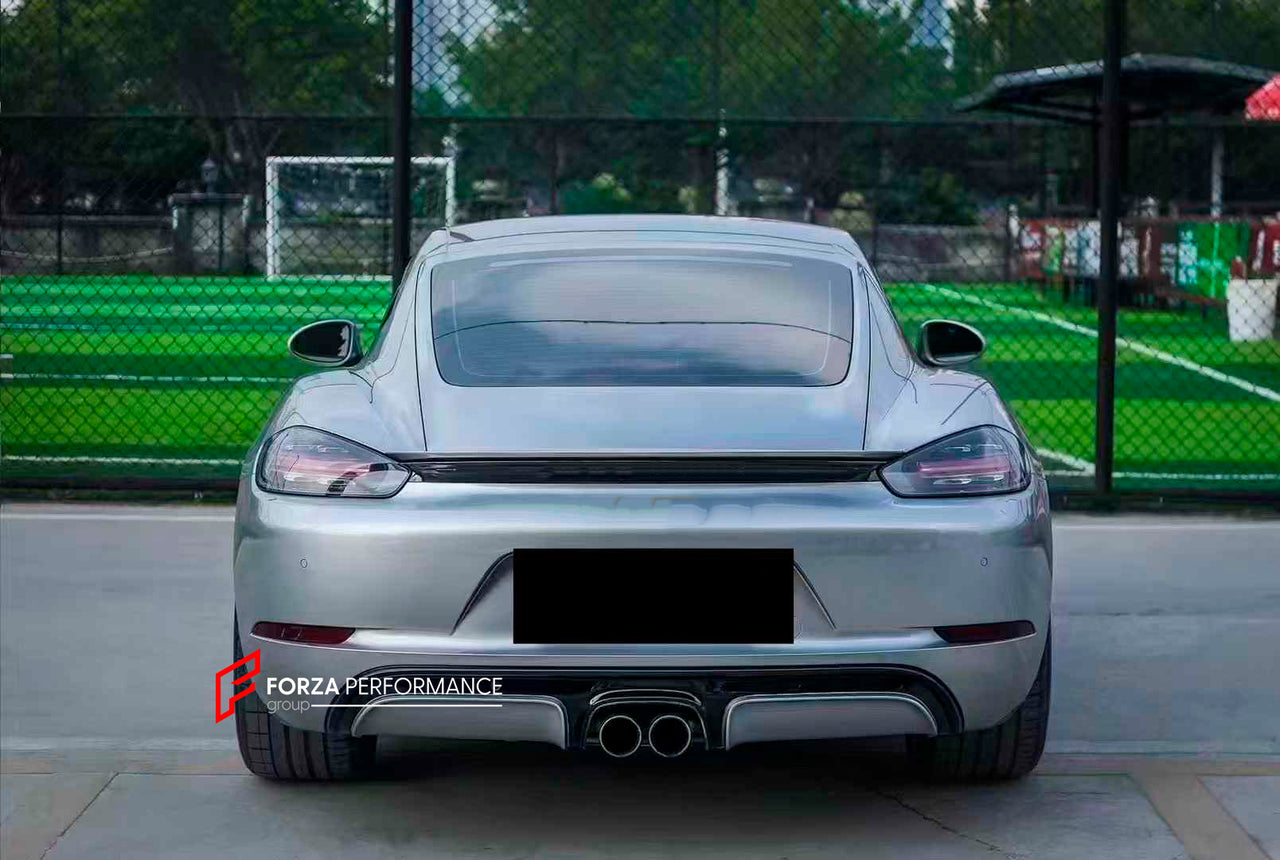 CONVERSION UPGRADE REAR BUMPER AND DIFFUSER for PORSHCE 718 982 CAYMAN BOXSTER 2016+ upgrade to GTS
Set includes:
Rear Bumper
Rear Diffuser
Material: Plastic
NOTE: Professional installation is required. Factory LED DRL must be reused.
CONTACT US FOR PRICING