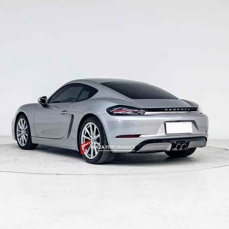 CONVERSION UPGRADE REAR BUMPER AND DIFFUSER for PORSHCE 718 982 CAYMAN BOXSTER 2016+ upgrade to GTS
Set includes:
Rear Bumper
Rear Diffuser
Material: Plastic
NOTE: Professional installation is required. Factory LED DRL must be reused.
CONTACT US FOR PRICING