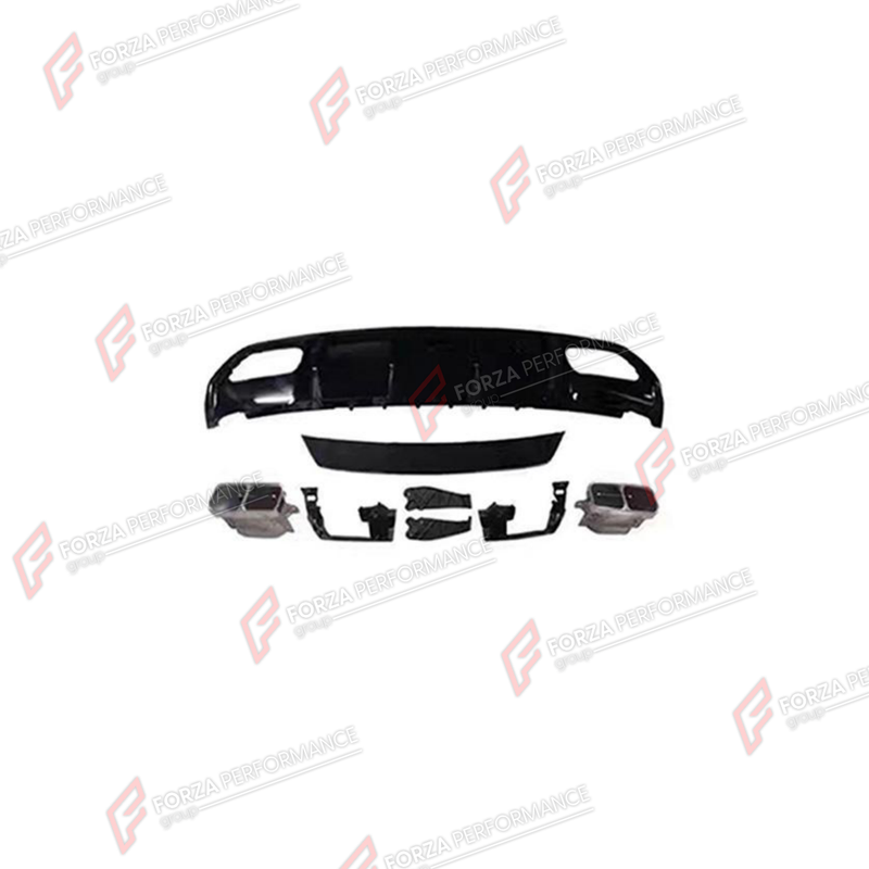 REAR DIFFUSER WITH EXHAUST TIPS for MERCEDES-BENZ A-CLASS W176 2013 - 2017